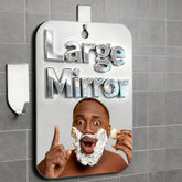 VXKZF shatterproof shower mirror 11x8 inch for clear shaving in steamy bathrooms.