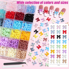 VYNELLE multicolor bow charms show 19 colors for vibrant manicures