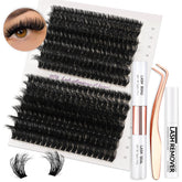 Vznffur fluffy lash extension kit with 280pcs for a full lash look.