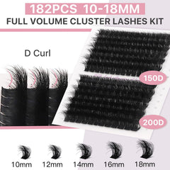 Vznffur volume cluster lashes 10–18mm enabling versatile looks.