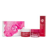W7 Sweet Dreams lip scrub jar close-up with sugar crystals for exfoliation.
