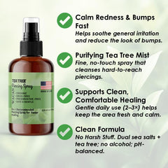 Wacan spray purificante arbol de te para limpieza del piercing.