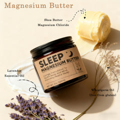 WAESKI magnesium butter applied to legs and feet for nighttime comfort