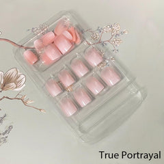 WAFOLOZE short square glossy nails for a quick salon-like manicure.