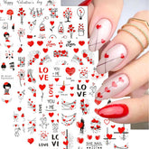 WAFOLOZE stickers uñas San Valentín corazones 3D para manicura rápida