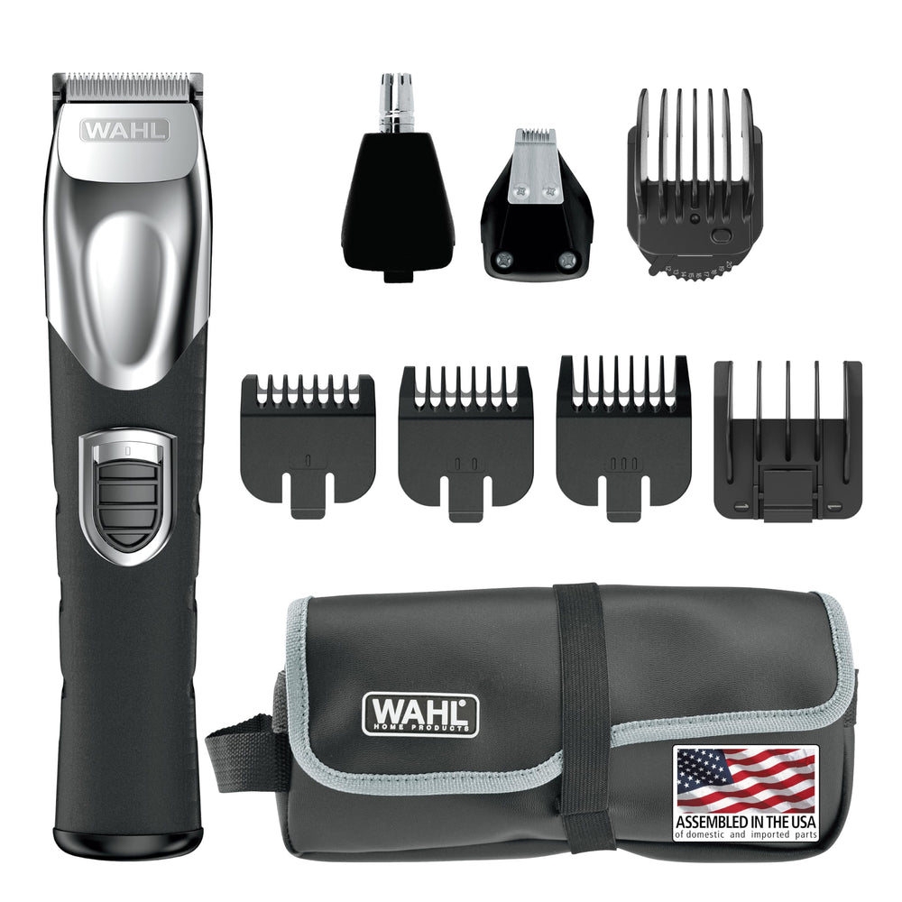 Wahl 9854-600B front view showing all-in-one beard trimmer for versatile grooming