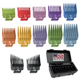 Wahl Color Pro guards in a half-to-one-inch range for precise cuts.