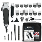 Wahl Deluxe Chrome Pro clipper for clean, precise cuts at home.