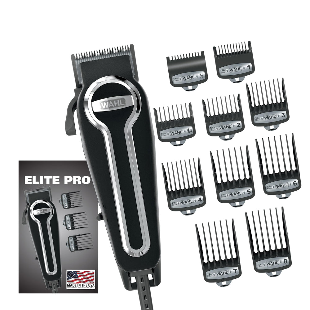 Wahl Elite Pro motor close-up highlighting powerful corded performance for precise cuts.