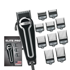 Wahl Elite Pro motor close-up highlighting powerful corded performance for precise cuts.