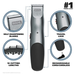 Wahl Groomsman beard trimmer side view highlighting ergonomic handle