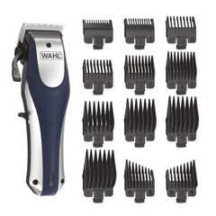 Wahl Lithium Ion Pro clipper on charging dock demonstrates cordless convenience for home grooming.