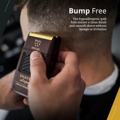 Close-up of gold foil on Wahl 5-Star Shaver Shaper enabling precise cuts
