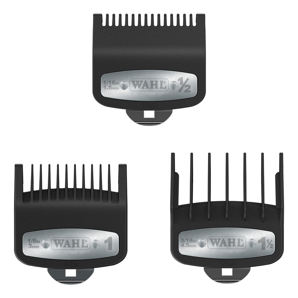 Wahl Professional secure-fit clipper comb set for precise cuts.