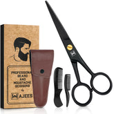 WAJEES mustache scissors five-inch blades for precise, pull-free trimming
