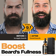 Waking Forest Sandalwood Beard Oil pour shows easy, even distribution.