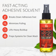 Walker Tape C-22 adhesive remover dissolves residue from tape lines.