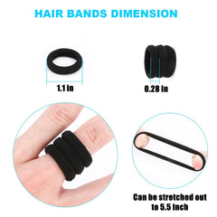 WANBY gomas mini sin costuras negras, uso versátil para peinados y muñecas