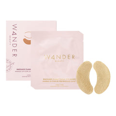 Wander Beauty Baggage Claim gold foil under-eye patch pack for brightening and hydration.