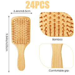 Wanmu bamboo detangling paddle brush gently releases knots and tangle-free hair.