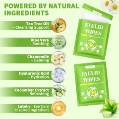 Warmify: toallitas limpiadoras diarias para párpados con aceite de árbol de té.