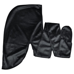 WavEnforcer Premium Do-Rag Negro: reducción del frizz para acabado suave.