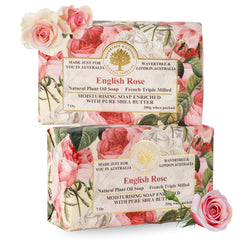 Jabón Wavertree London Rosa Inglesa: aroma floral duradero para el baño.