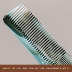 WAVEY wide-tooth close-up highlighting detangling versatility for all hair types