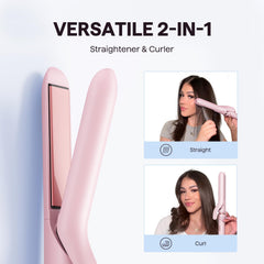 Wavytalk 1 inch flat iron pink close-up delivers sleek straight texture