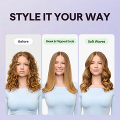 Wavytalk 2-in-1 straightener and comb enables simple styling.