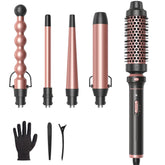 Wavytalk 5-in-1 curling wand set in rose gold offering versatile styling options