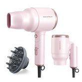 Wavytalk blow dryer with diffuser in compact travel design.