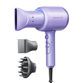 Wavytalk blow dryer front view in purple for quick styling