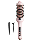 Wavytalk Blowout Grande pink heated brush front view offering salon-like volume.