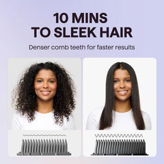 Wavytalk ceramic anti-scald straightener comb with safe design for easy styling
