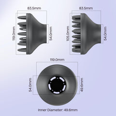 Wavytalk Grey Diffuser mounted to dryer enables quick, tool-free nozzle changes.