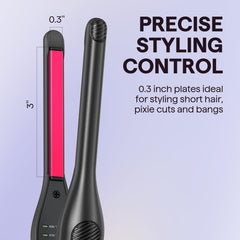 Wavytalk pencil flat iron bangs for straight fringe with control.