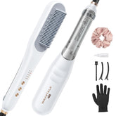 Wavytalk Pro steam brush front view showcasing 3-in-1 styling and reduced heat damage.
