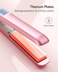 Wavytalk flat iron heat settings dial displaying 270–450°F range