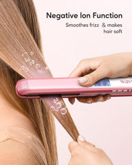 Wavytalk flat iron highlighting negative ion function for frizz control