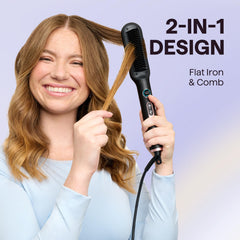 Wavytalk Sleek Sweep ionic brush, angled view reduces static and adds shine