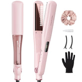 Wavytalk steam hair straightener in Sakura Pink for silky, frizz-free results in one pass