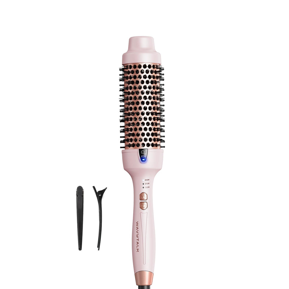 Wavytalk Thermal Brush barrel demonstrates even heat for smooth, frizz-free blowouts.