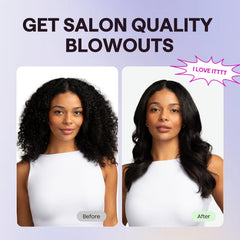 Wavytalk thermal brush heat settings display with 330–410℉ options for customized styling