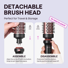 Rose gold finish on the Wavytalk Thermal Brush adds stylish flair.