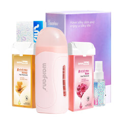 Waxfans roll-on wax kit large roller head for quick full-body waxing