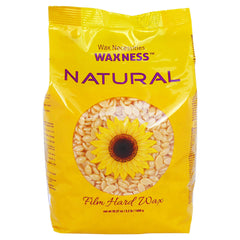Waxness film hard wax beads close-up in bag highlight stripless removal capability.