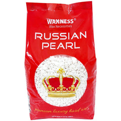 Waxness Russian Pearl hard wax beads packaging label for professionals