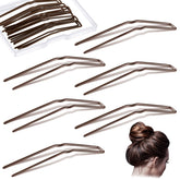 Waydress horquillas-U de 3 pulgadas marrón, sujeción suave para recogidos duraderos.