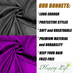 Wbfwbb bonnet for braids and long hair keeps moisture and reduces frizz.